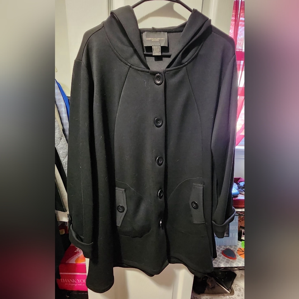 Christian Siriano Black Pea Coat